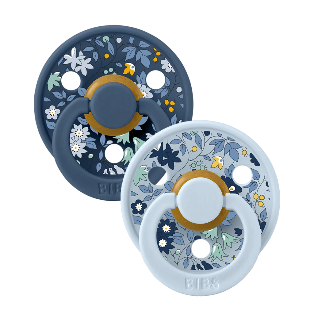 BIBS X Liberty | 2 PACK Colour Pacifier | Chamomile Lawn | Baby Blue Mix | ChocoLoons