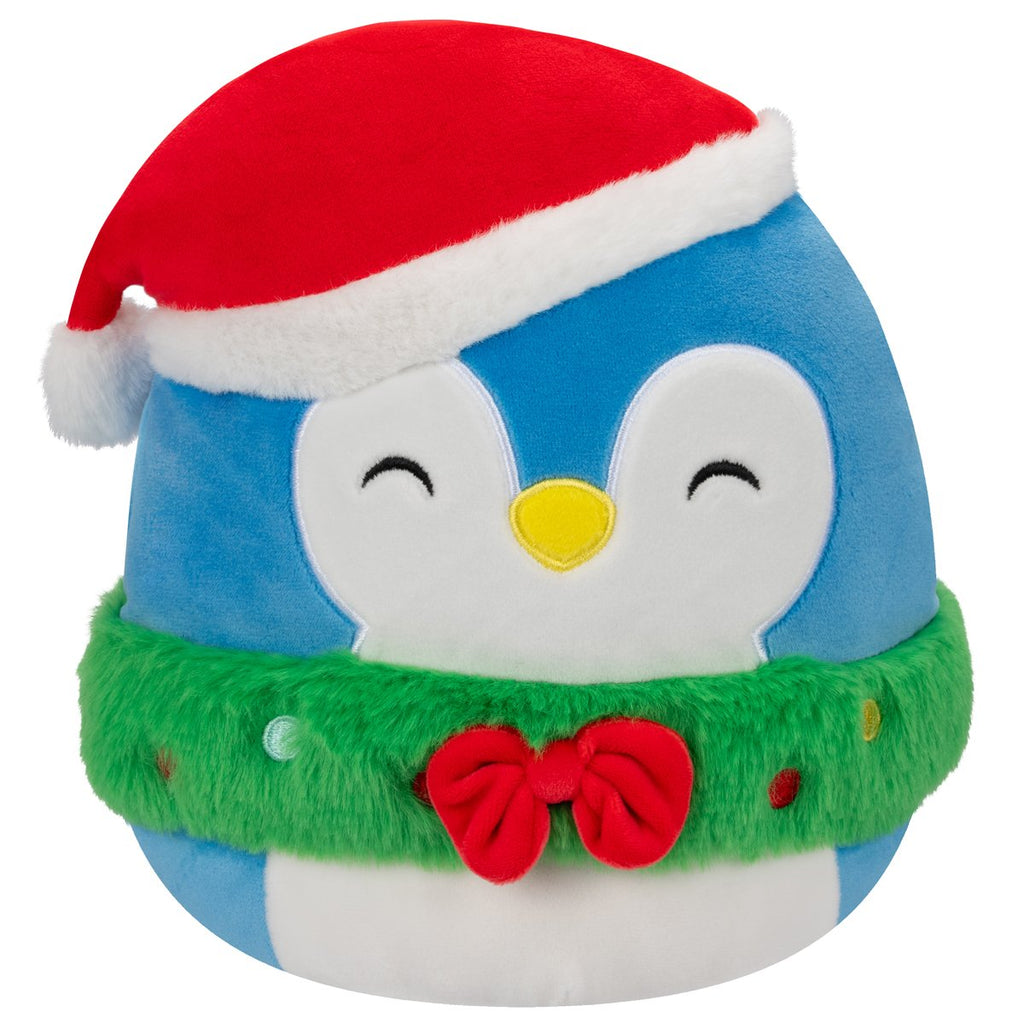Squishmallow | Christmas Penguin | Puff The Penguin | Wreath And Hat | 7.5 Inches | ChocoLoons