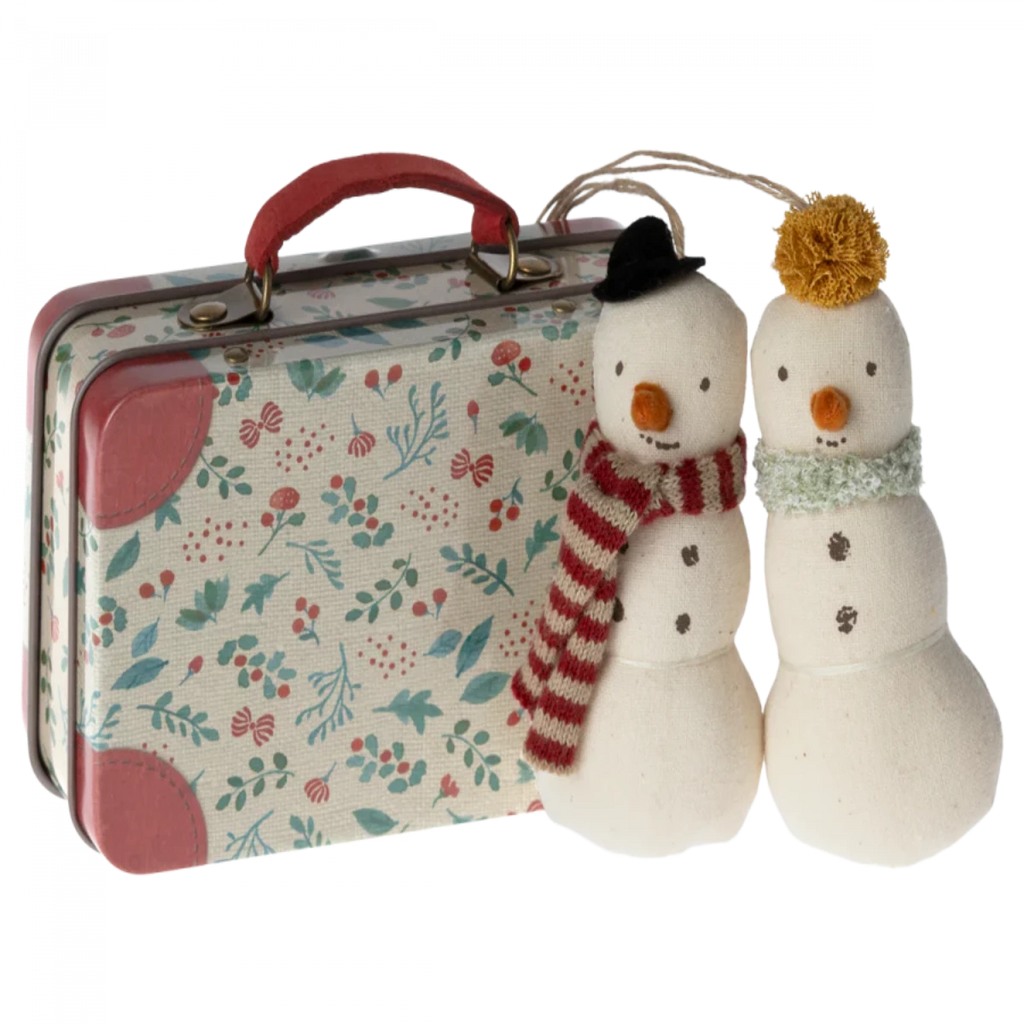 Maileg | Snowman Ornament | 2 Piece with Metal Suitcase | ChocoLoons