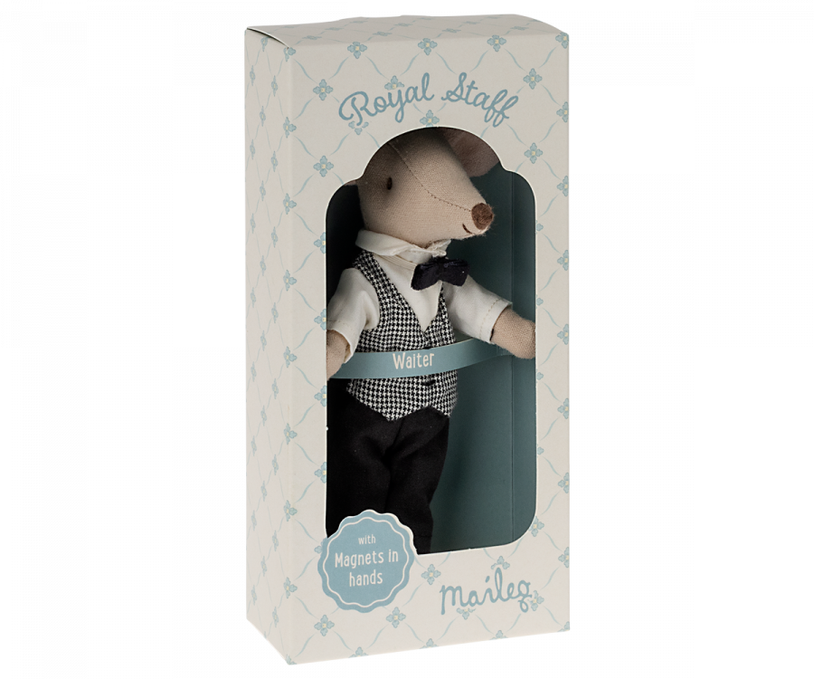 Maileg | Waiter Mouse | Boxed View | ChocoLoons