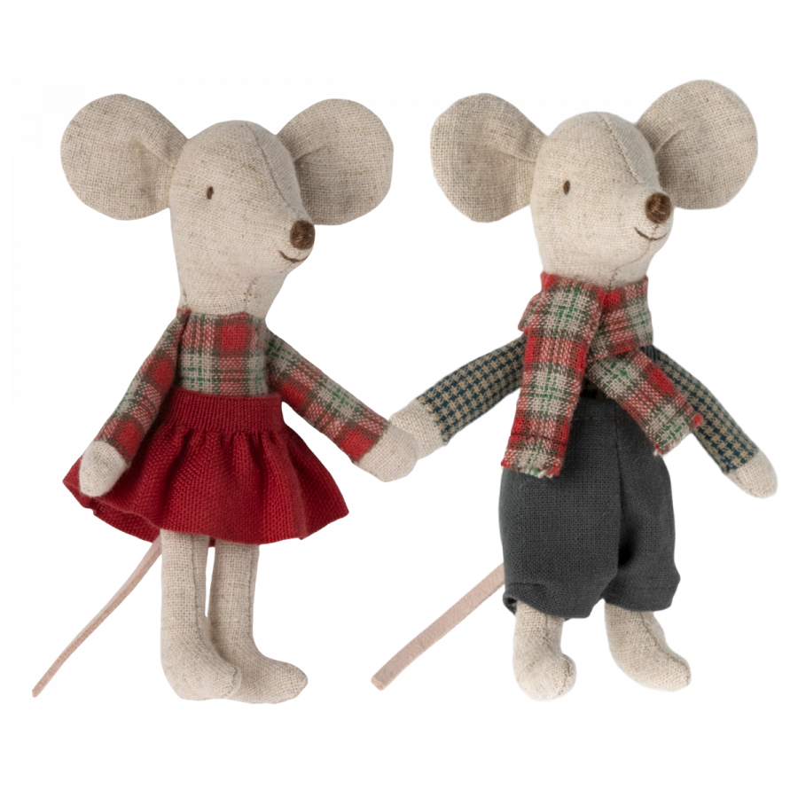 Maileg | Winter Mice Twins Holding Hands | Little Brother and Sister | ChocoLoons