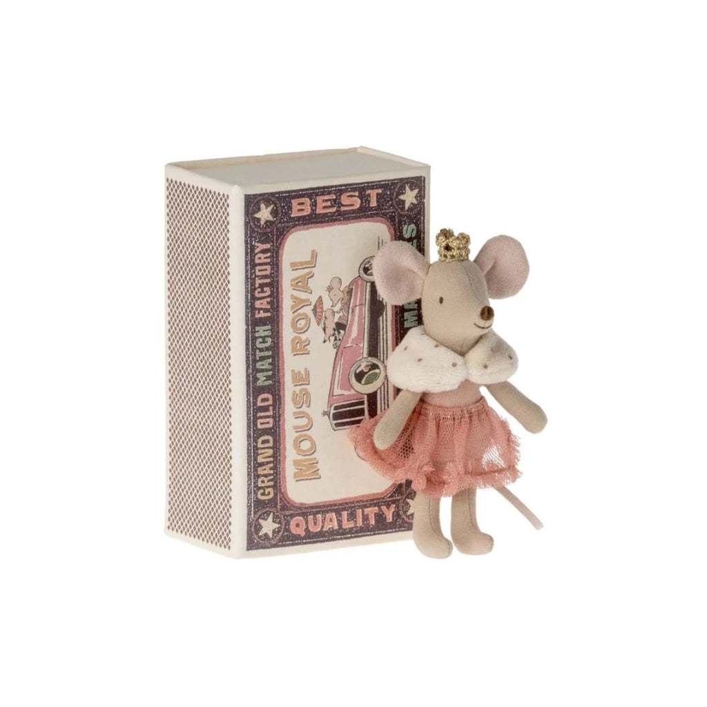 Maileg | Mouse Infront Of Box | Little Sister In Matchbox | Princess Mouse | Pink | ChocoLoons