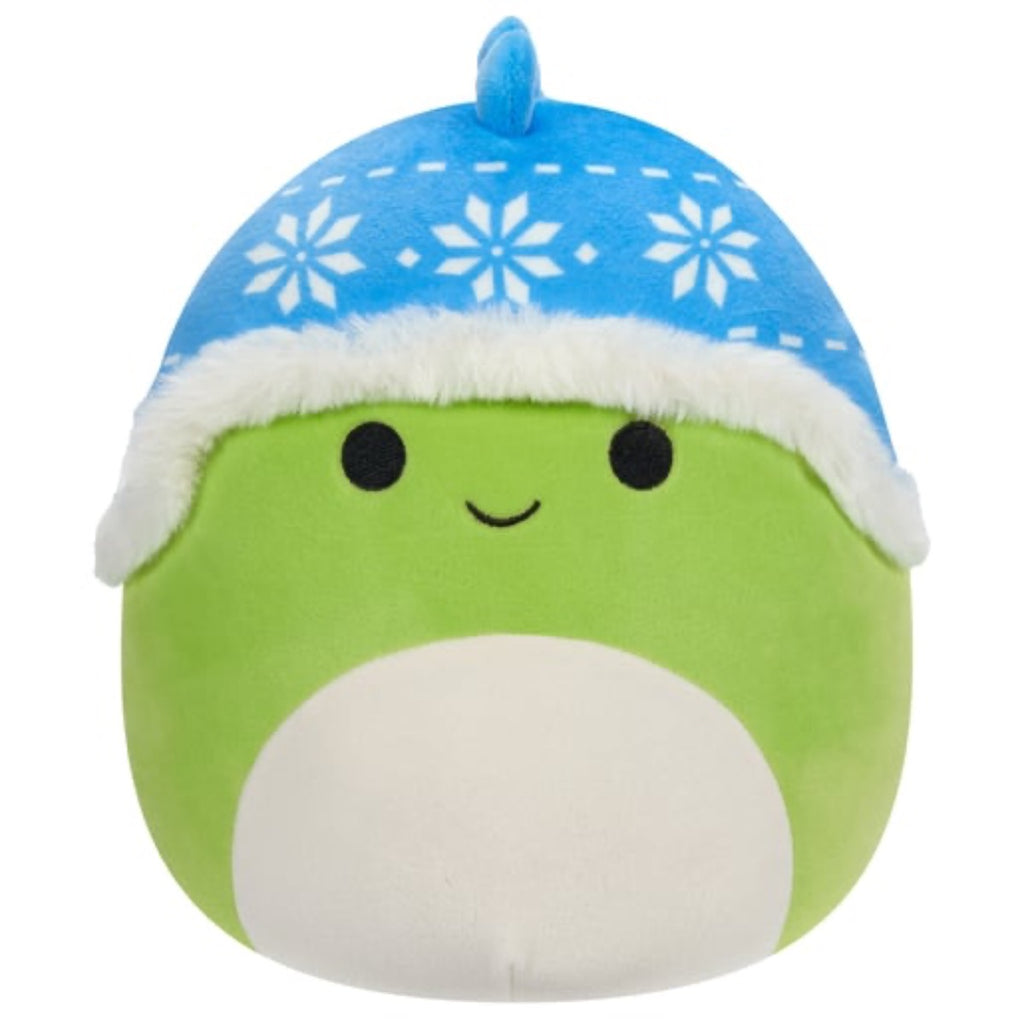Squishmallow | Danny The Dinosaur | Blue Winter Hat | Christmas Plush | 7.5 Inches | ChocoLoons