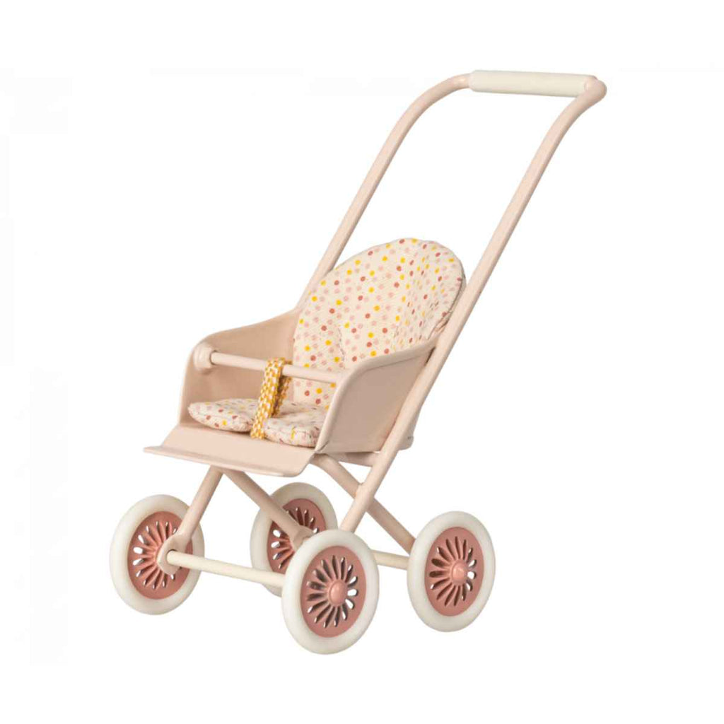 Maileg | Micro Stroller | Powder | Front View | ChocoLoons