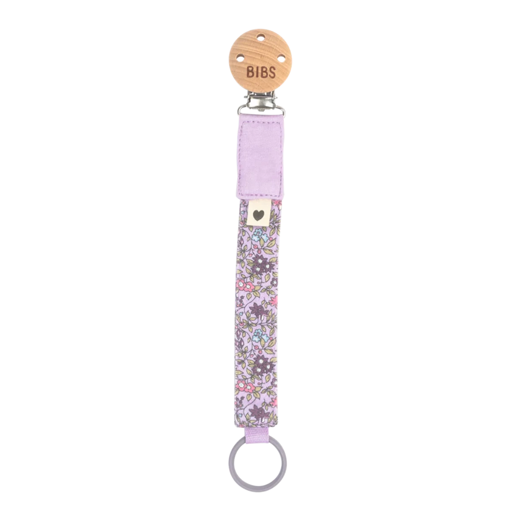 BIBS | Liberty | Clip | Pacifier | Pacifier Clip | Chamomile Lawn | Violet Sky | ChocoLoons