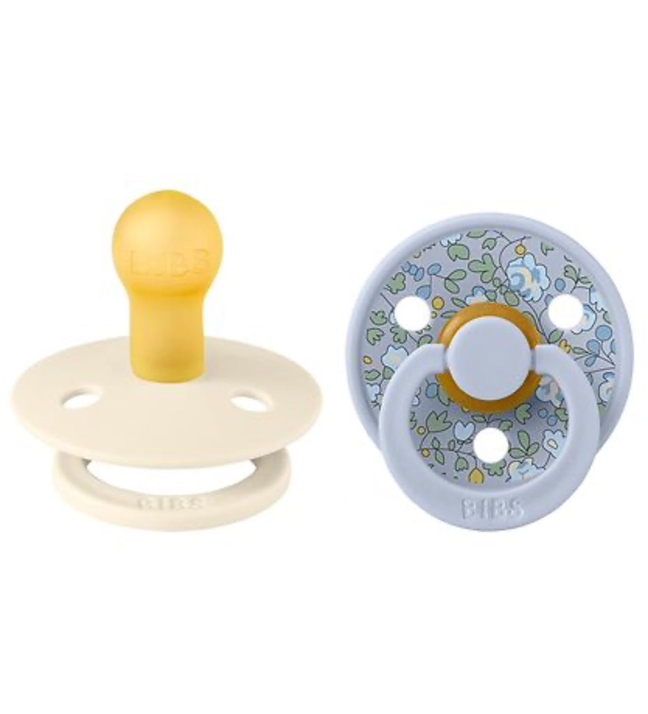 BIBS X Liberty | 2 PACK Colour Pacifier | Eloise Dusty Blue Mix | Teat | ChocoLoons