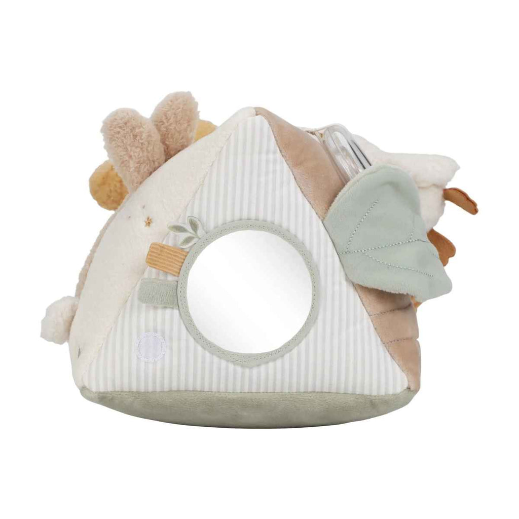 Soft activity triangle with a mirror on a white background