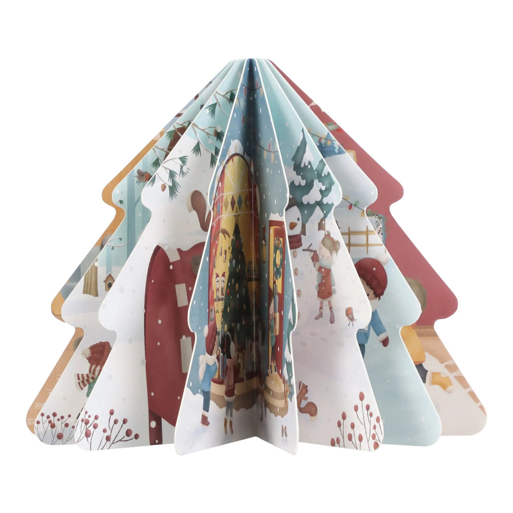 Christmas book shaped as a tree on a white background