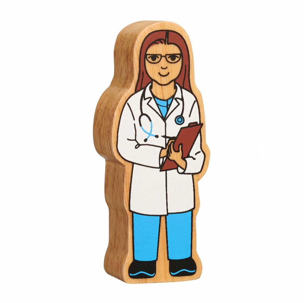 Lanka Kade | Wooden Doctor | White and Blue | Wooden Figures | ChocoLoons