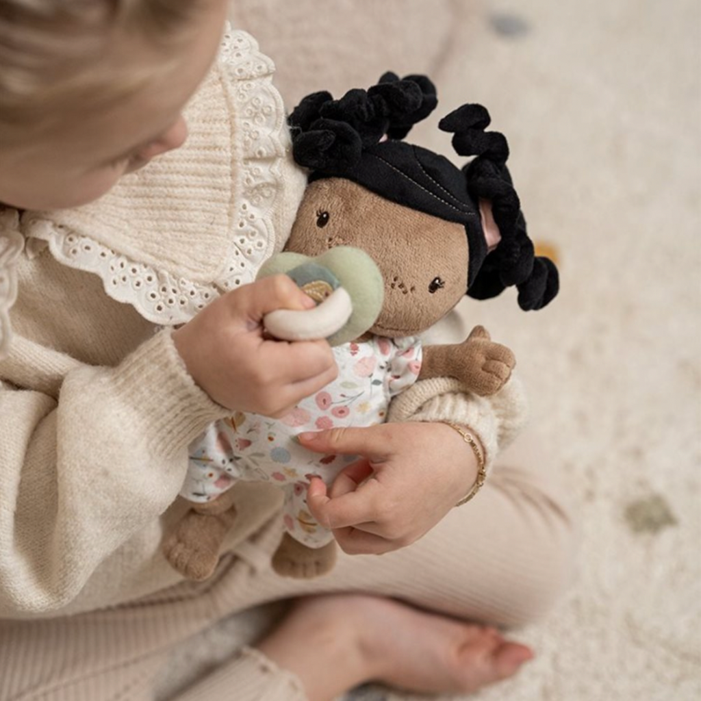 Little Dutch | Girl Playing With Baby Doll | Evi | Baby Doll Evi | Flowers And Butterflies | ChocoLoons