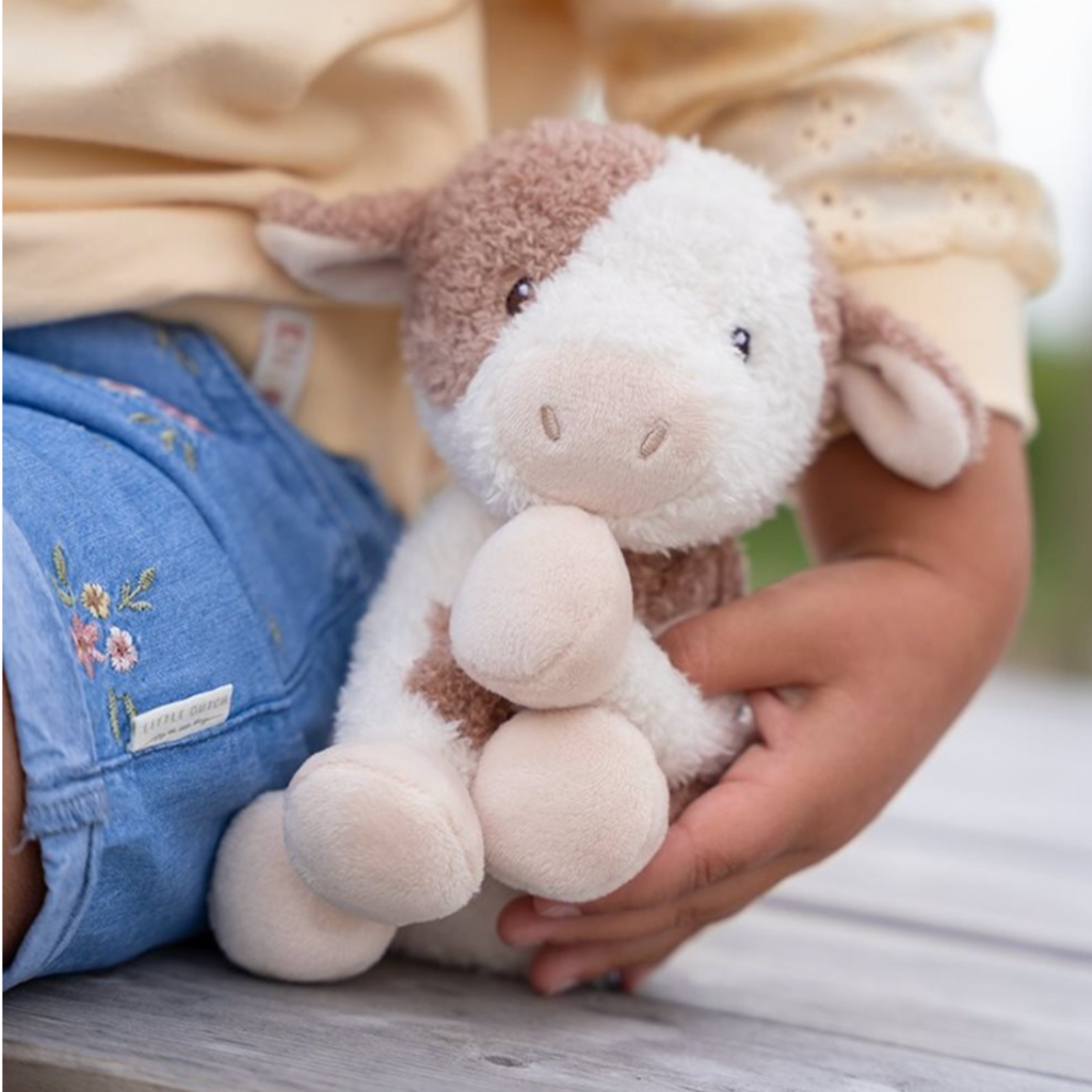 Little Dutch | Cuddle Cow | Plush | Girl Sitting Beside Cow Plush | ChocoLoons