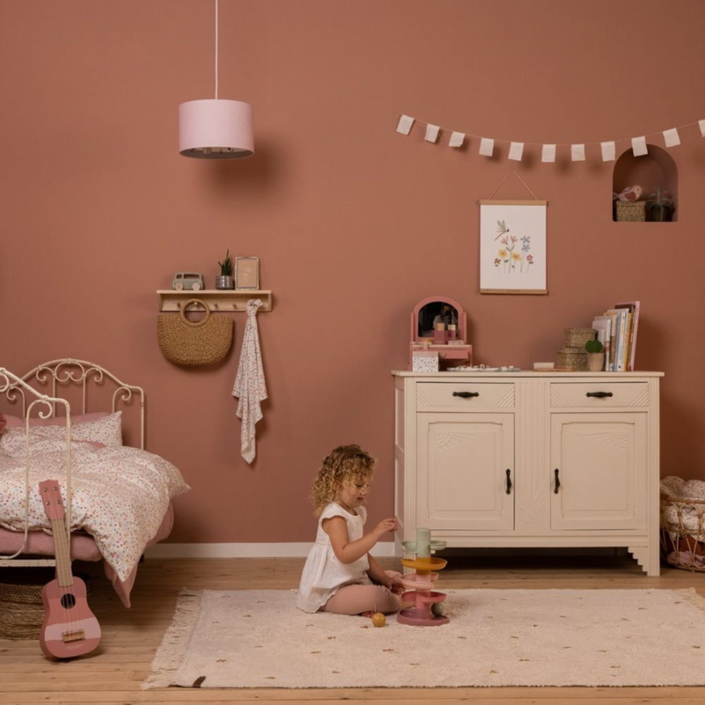 Little Dutch | Girl Playing with Tower In Room | Spiral Tower | Pink | ChocoLoons