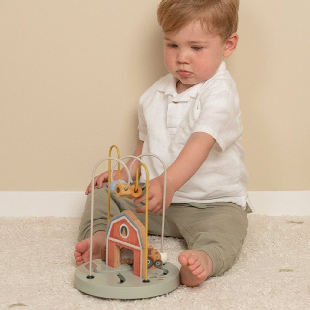 Little Dutch | Boy Playing With Activity Spiral | Little Farm | Boy Sitting Down Playing | Farm | ChocoLoons