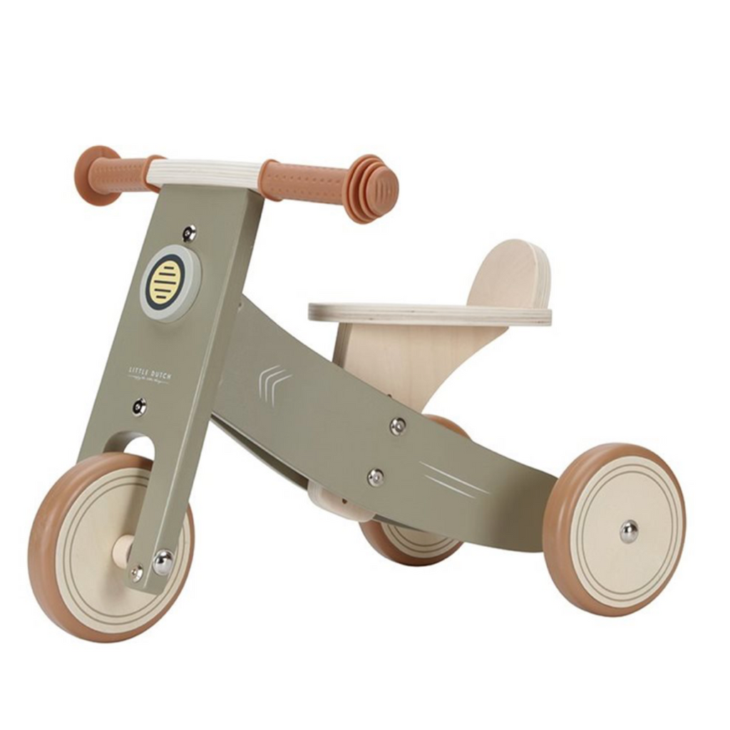 Little Dutch | Wooden | Tricycle | Wooden Tricycle | Olive | Green | ChocoLoons
