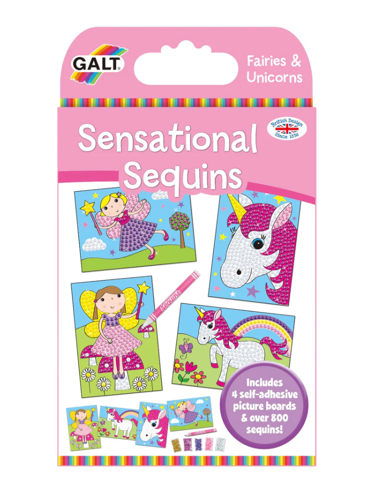 Galt Toys | Sensational Sequins | Fairies And Unicorns Kit | ChocoLoons