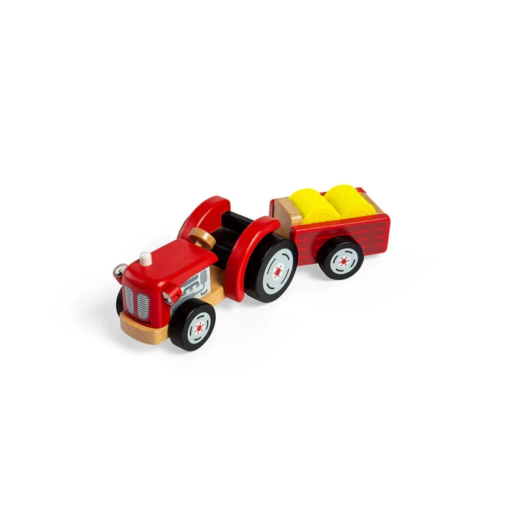 Tidlo | Wooden Tractor And Trailer | Wooden Toy | Red | ChocoLoons