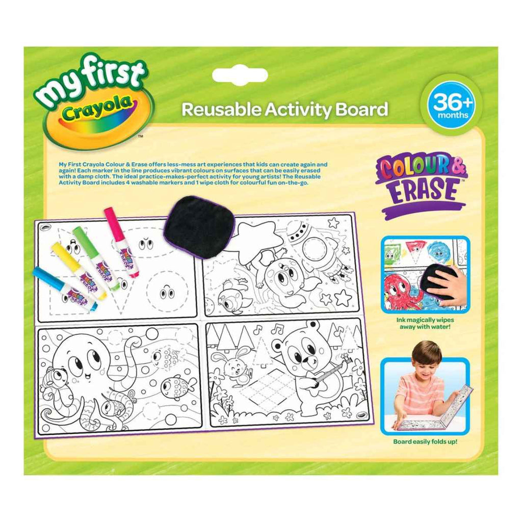 Crayola | Colour & Erase Reusable Activity Board | Back | ChocoLoons