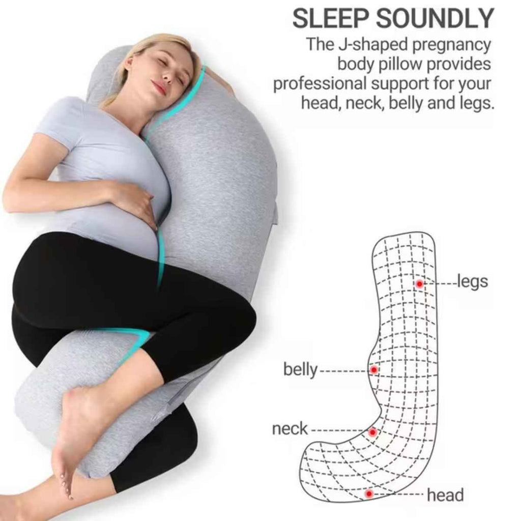 Momcozy | J-Shaped Maternity Body Pillow | Support | ChocoLoons