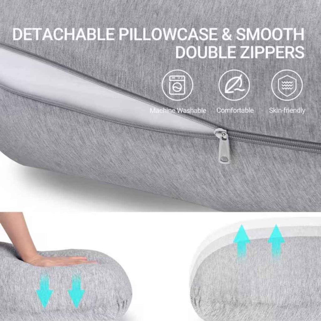 Momcozy | J-Shaped Maternity Body Pillow | Washable | ChocoLoons