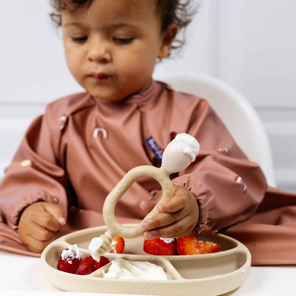 Bibado | Baby Eating With Silicone Suction Divider Plate | Fawn | ChocoLoons