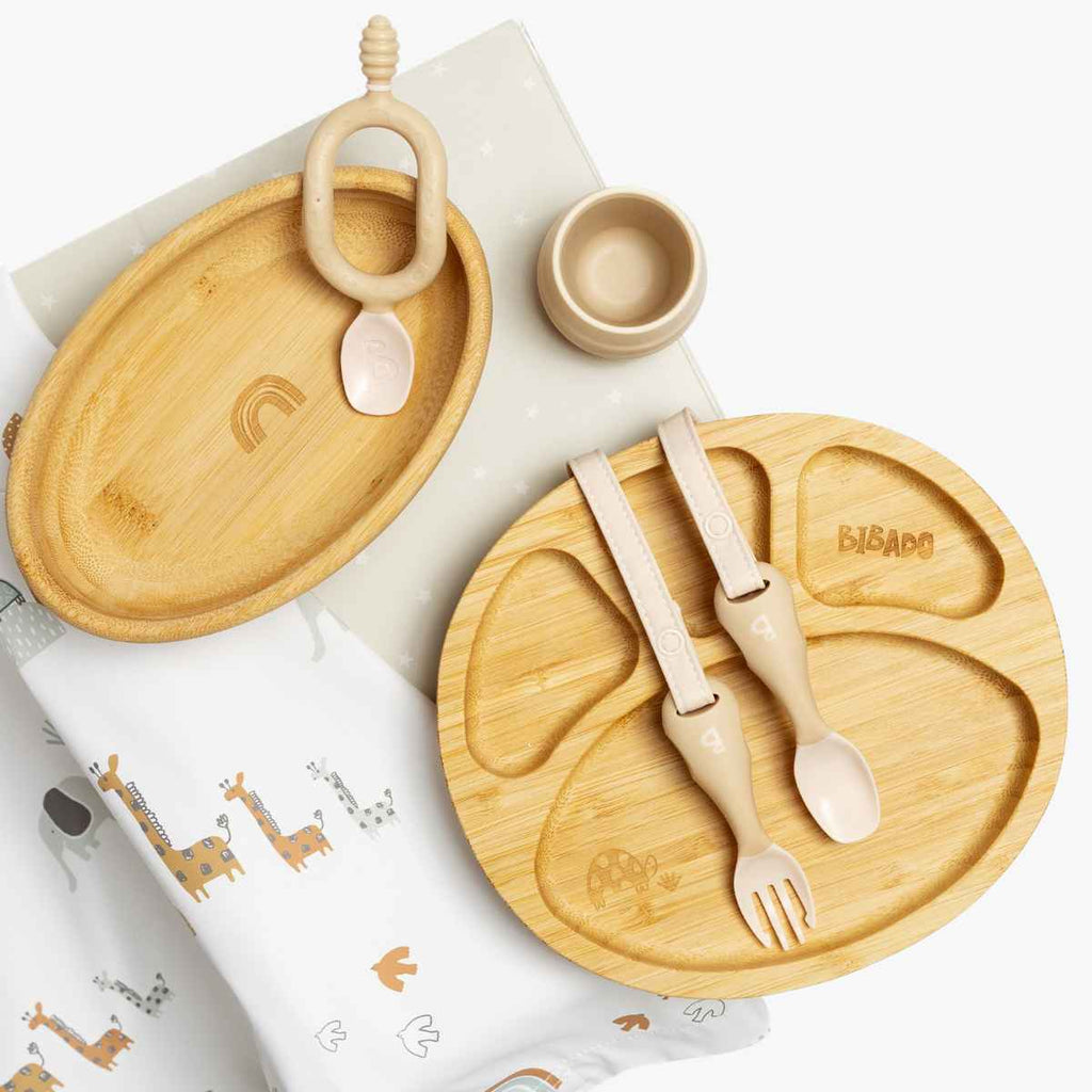 Bibado | Bamboo Weaning Bundle | Serengeti Spaghetti/Fawn | ChocoLoons