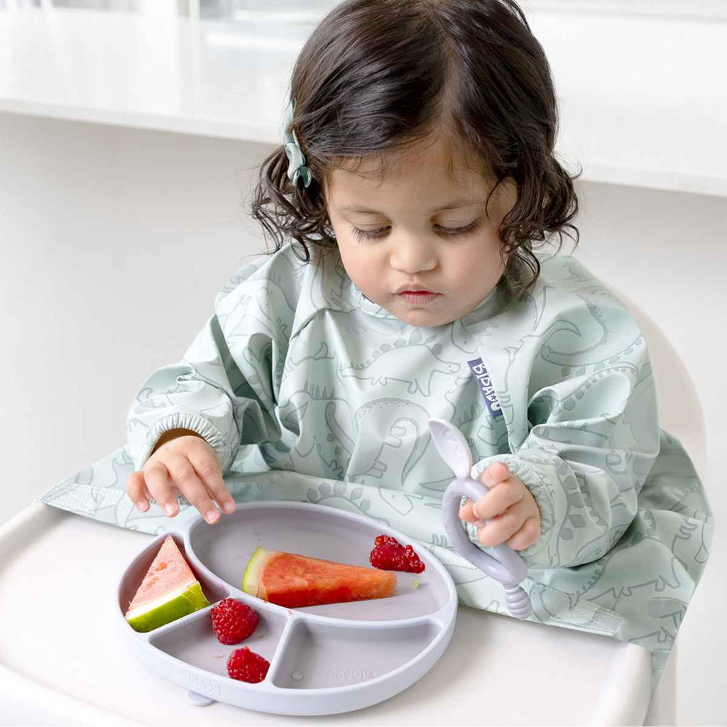 Bibado | Girl Eating From Silicone Suction Divider Plate | Mist | ChocoLoons