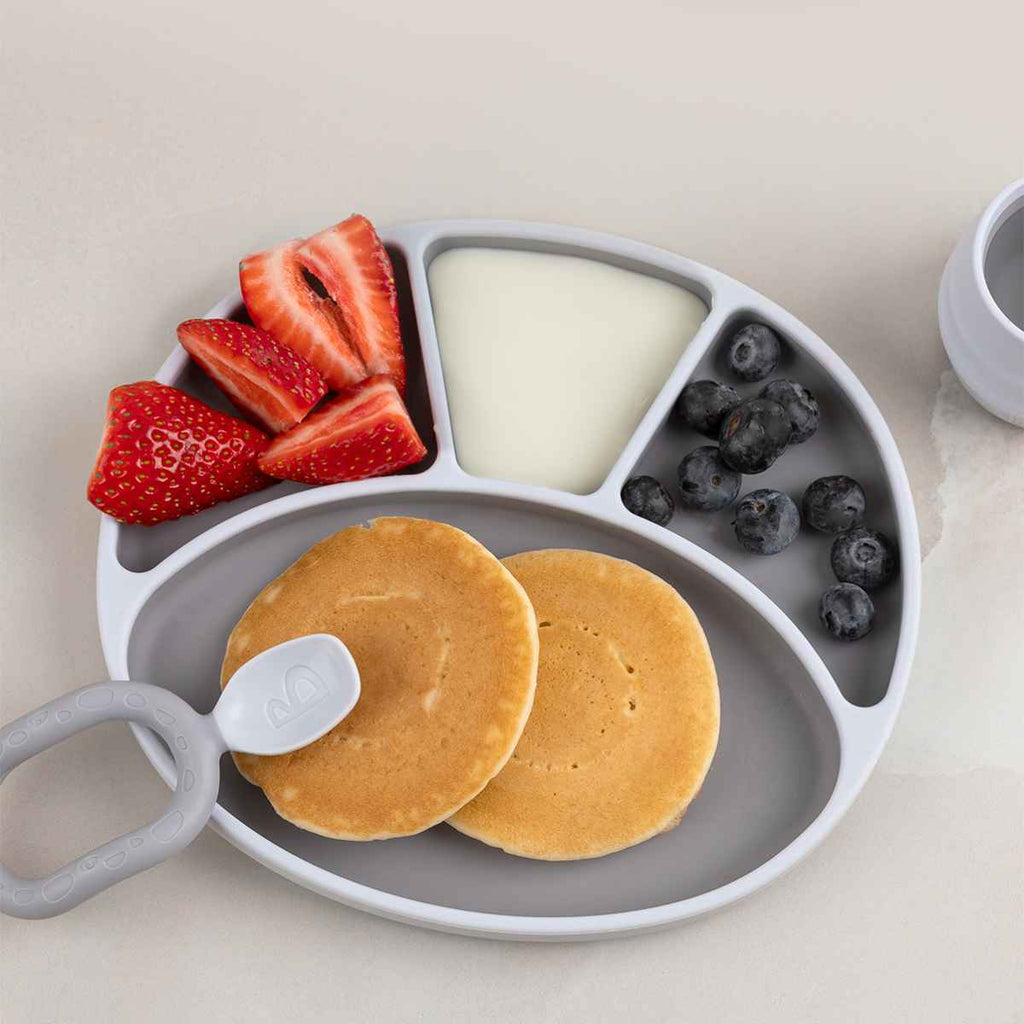 Bibado | Silicone Suction Divider Plate With Food | Mist | ChocoLoons