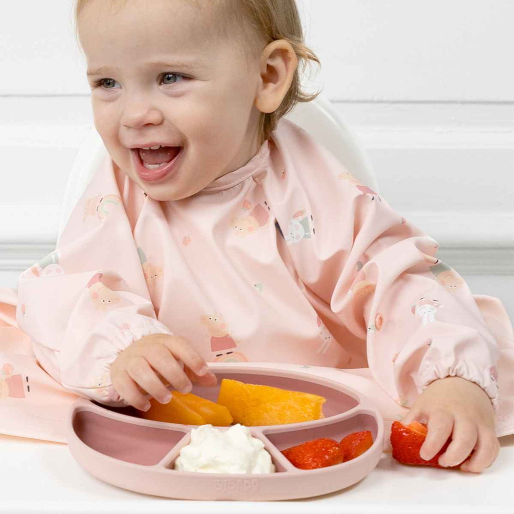 Bibado | Baby With Silicone Suction Divider Plate | Blush | ChocoLoons