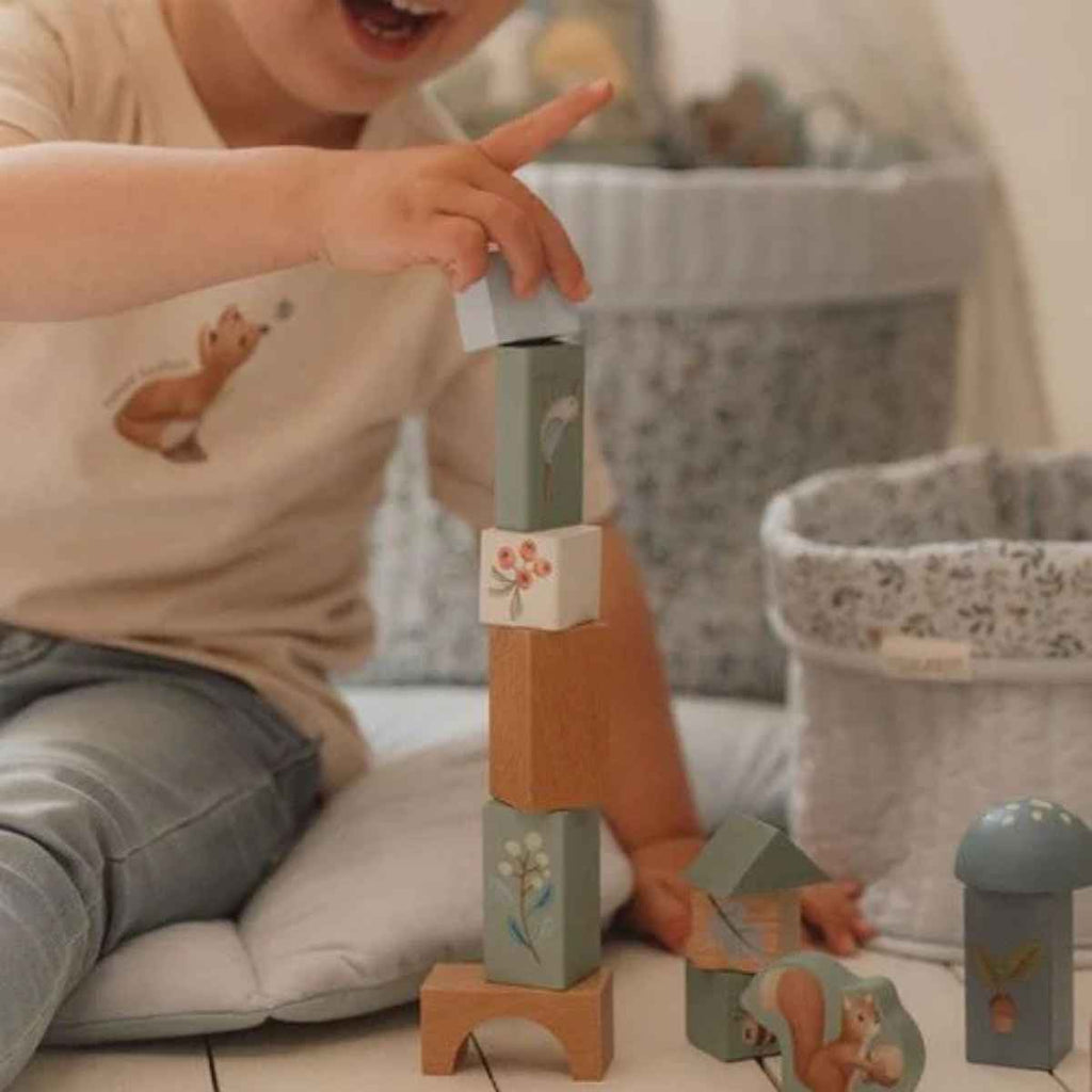 Little Dutch | Child Playing With Building Blocks | ChocoLoons