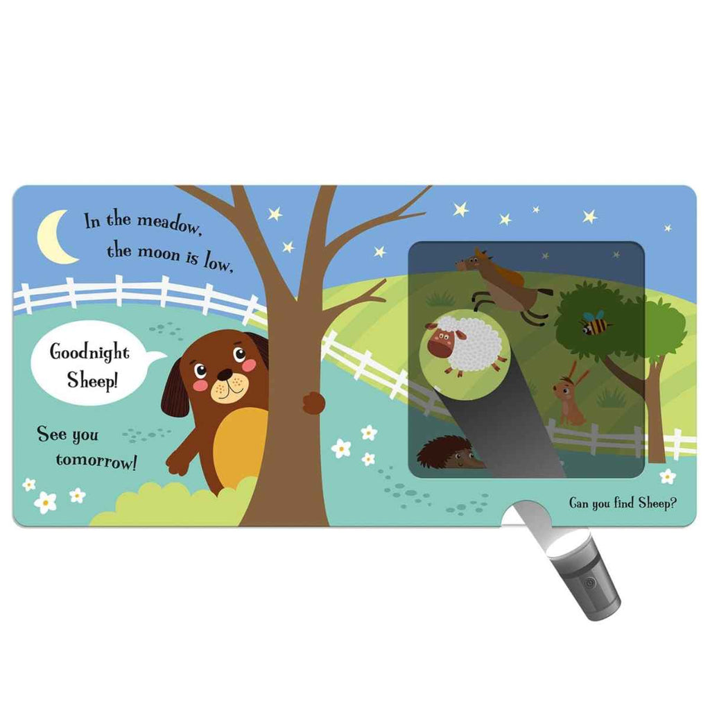 House Of Marbles | Goodnight Dog Magic Torch Board Book | Open | ChocoLoons