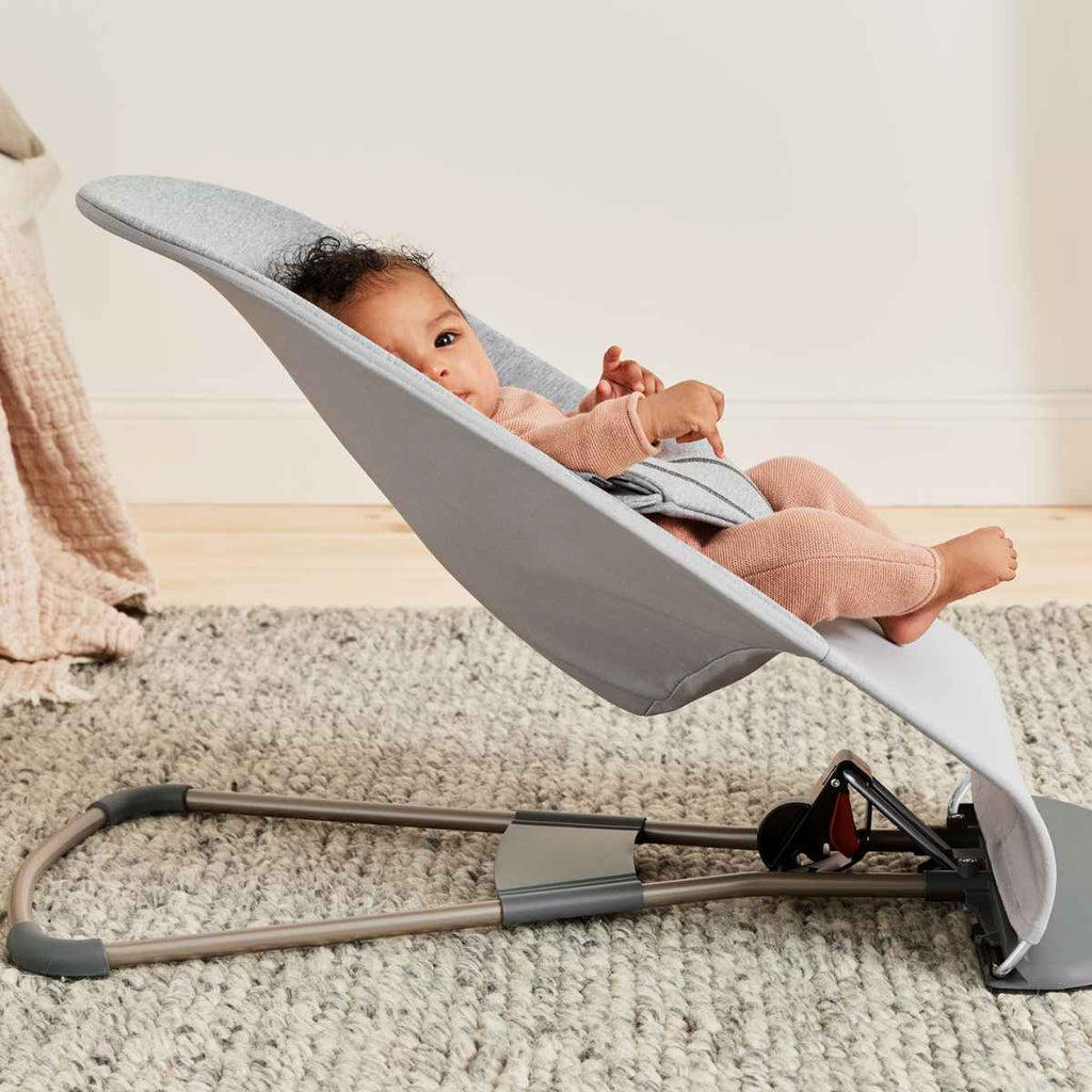 BabyBjörn | Bouncer Bliss | Light Grey | Side View | ChocoLoons