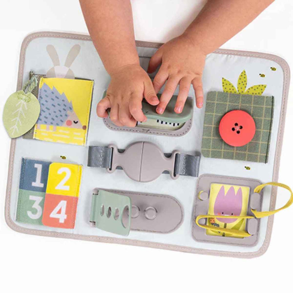 Taf Toys | Activity Buckles Board | Features | ChocoLoons