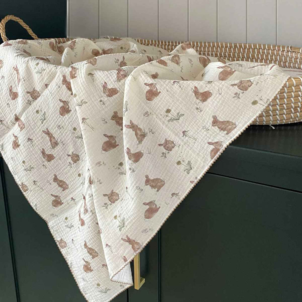 Mama Shack | Swaddle Blanket | Bunnies | Muslin | ChocoLoons