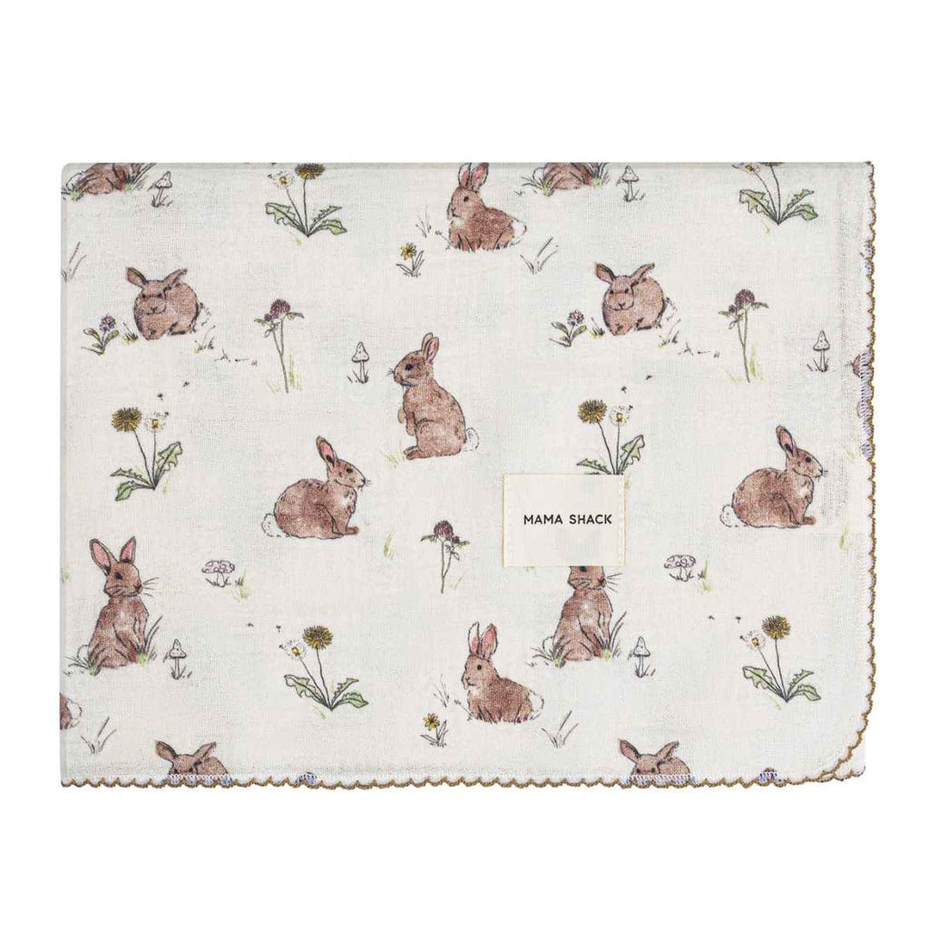 Mama Shack | Muslin Swaddle Blanket | Bunnies | ChocoLoons