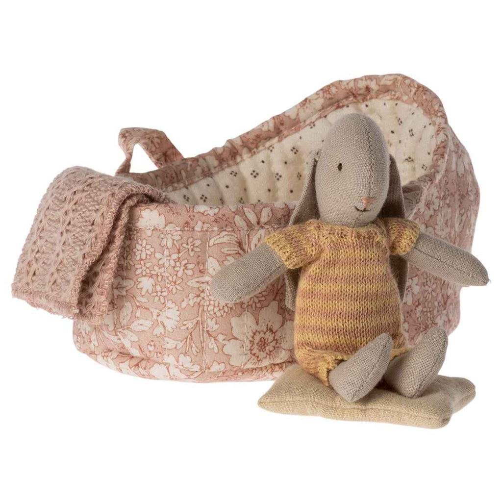 Maileg | Bunny In Carry Cot | Pink + Yellow | ChocoLoons