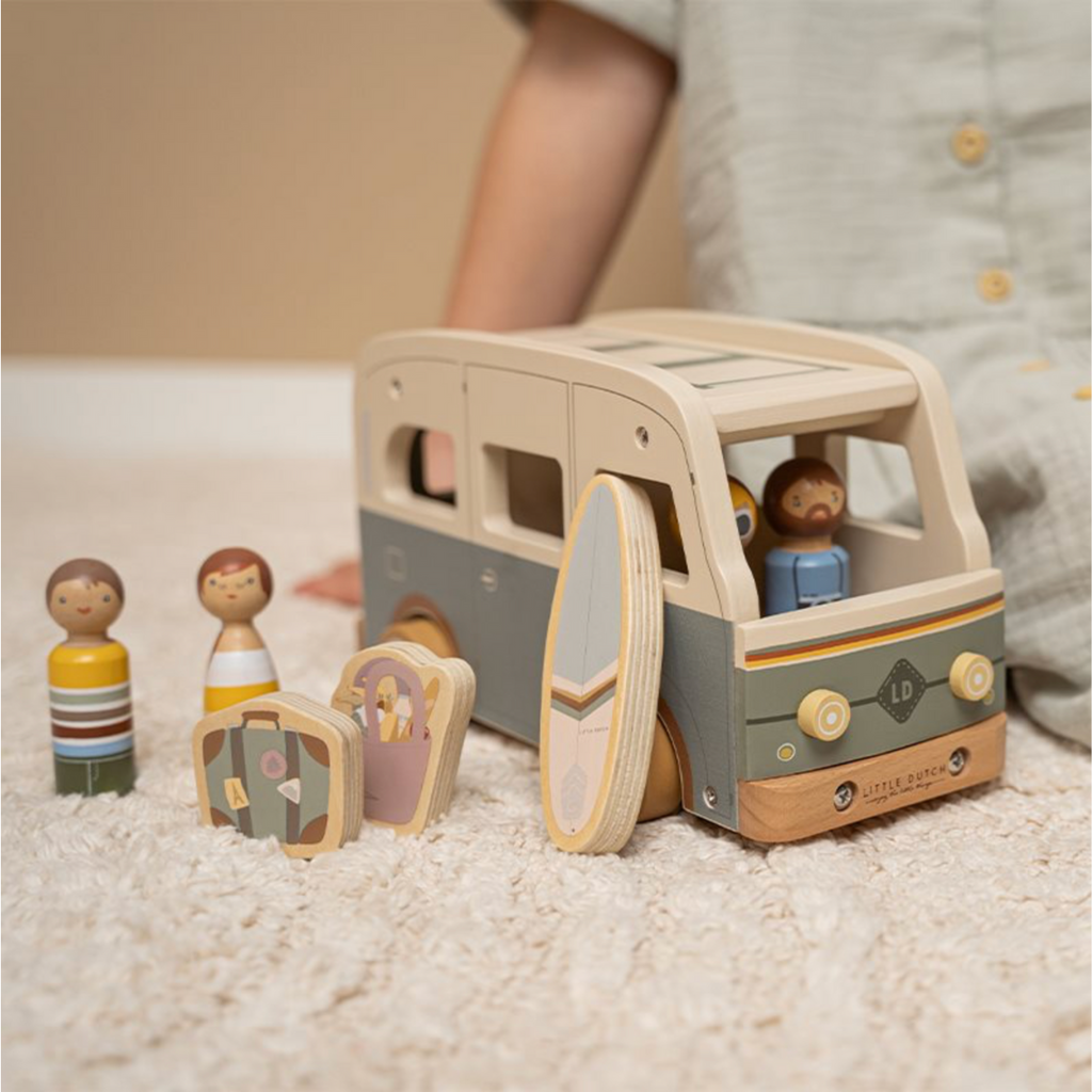 Little Dutch | Kid Playing With Campervan | Wooden Figures | ChocoLoons