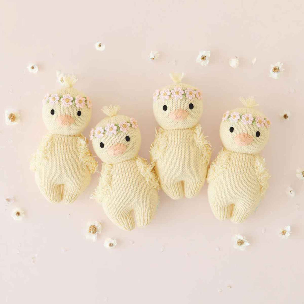 cuddle+kind | Baby Animal Collection | Baby Ducklings On Pink Background | Floral Crown | Blush | ChocoLoons