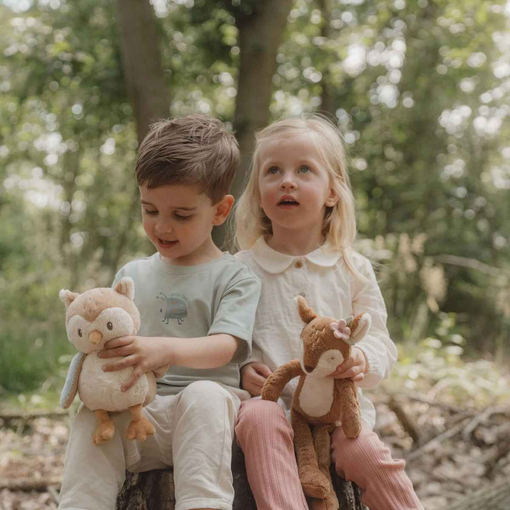 Little Dutch | Girl And Boy With Soft Deer And Soft Owl | ChocoLoons