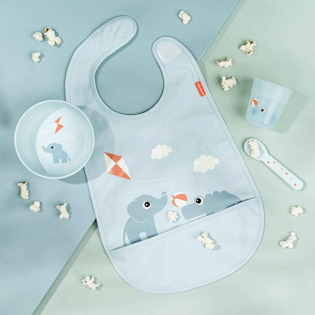 Done by Deer | Foodie First Meal Set With Bib | Playground | Blue | ChocoLoons