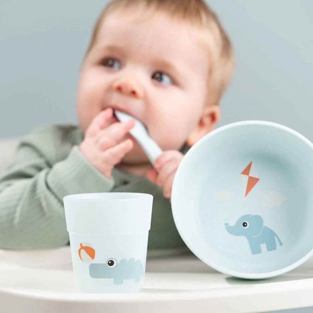 Done by Deer | Baby Using Foodie First Meal Set | Playground | Blue | ChocoLoons