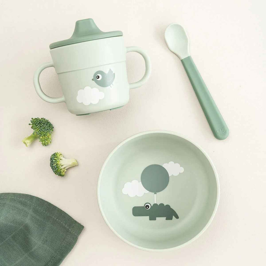 Done by Deer | Foodie First Meal Set | Happy Clouds | Green | ChocoLoons