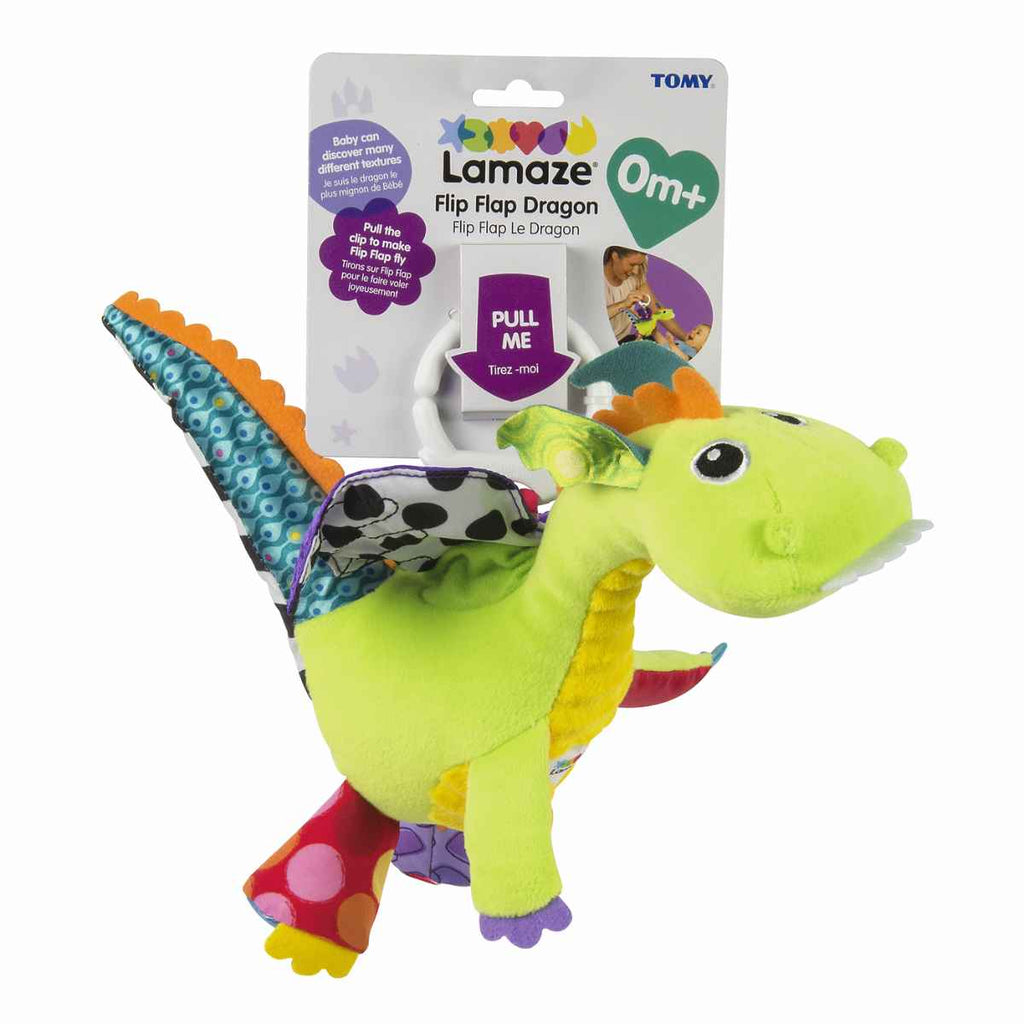 Lamaze Flip Flap Dragon Clip Go Baby Pram Toy ChocoLoons