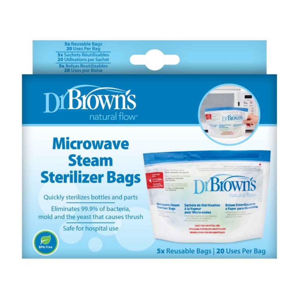 Dr Brown's | Options Microwave Steriliser Bags | 5 Pack | ChocoLoons