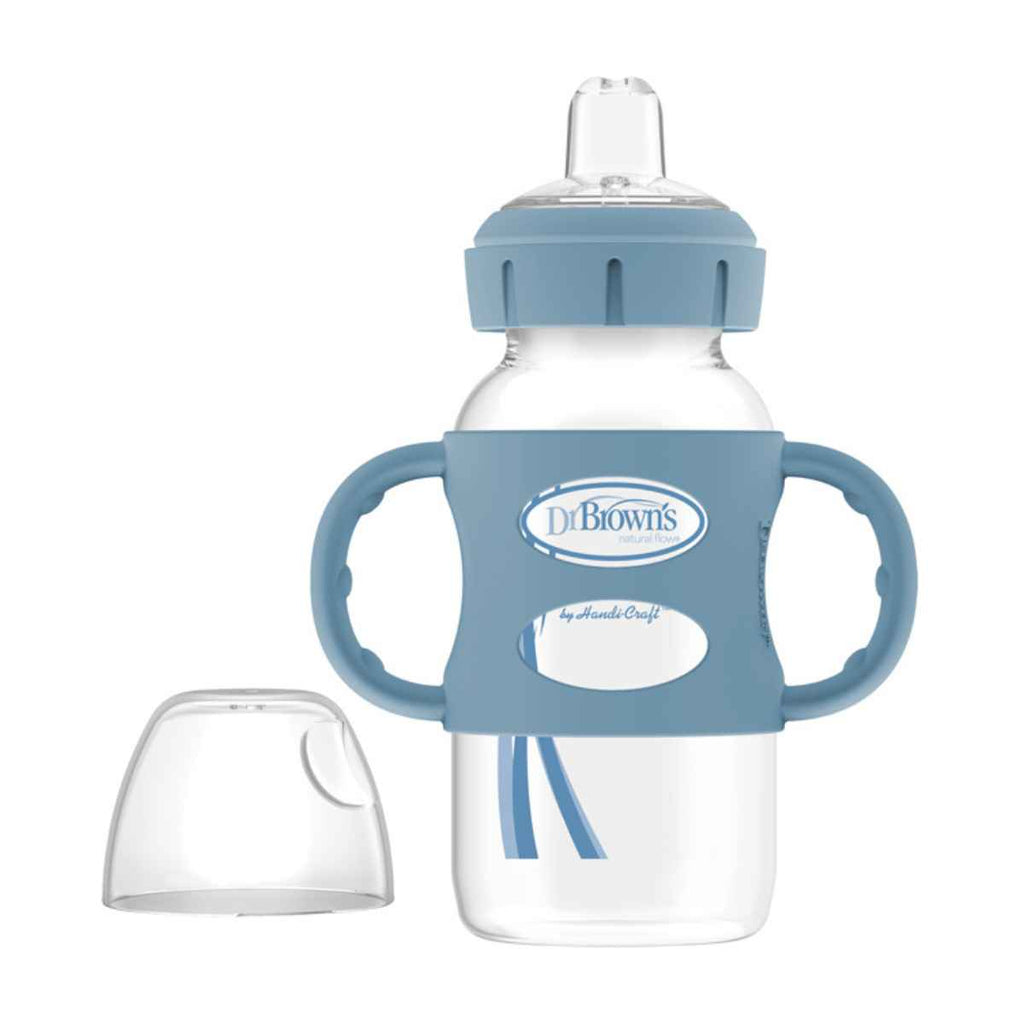 Dr Brown's | Milestones™ Sippy Spout Bottle | 270ml | Silicone Handles | Blue | ChocoLoons