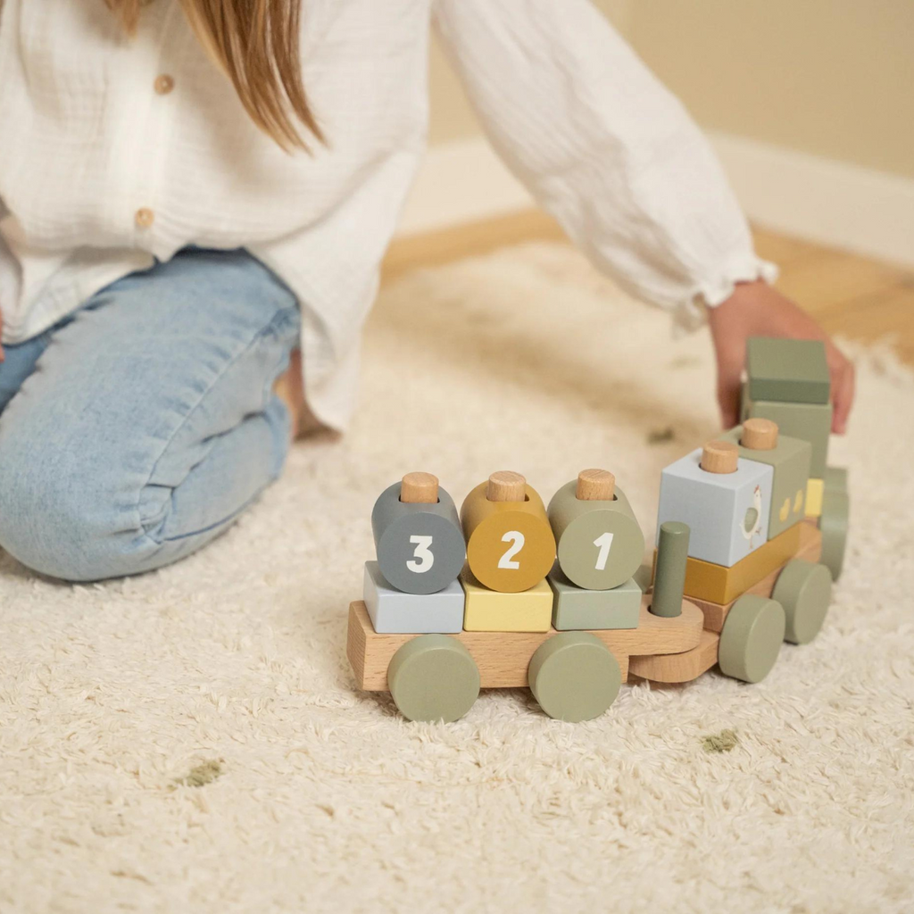 Little Dutch | Girl Playing With Stacking Train | Little Farm | ChocoLoons