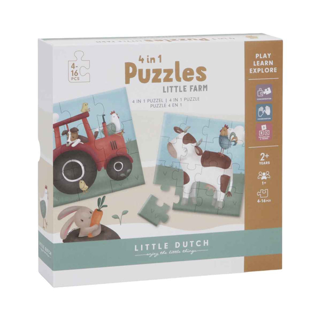 Little Dutch | 4 in 1 Puzzles | Little Farm | ChocoLoons