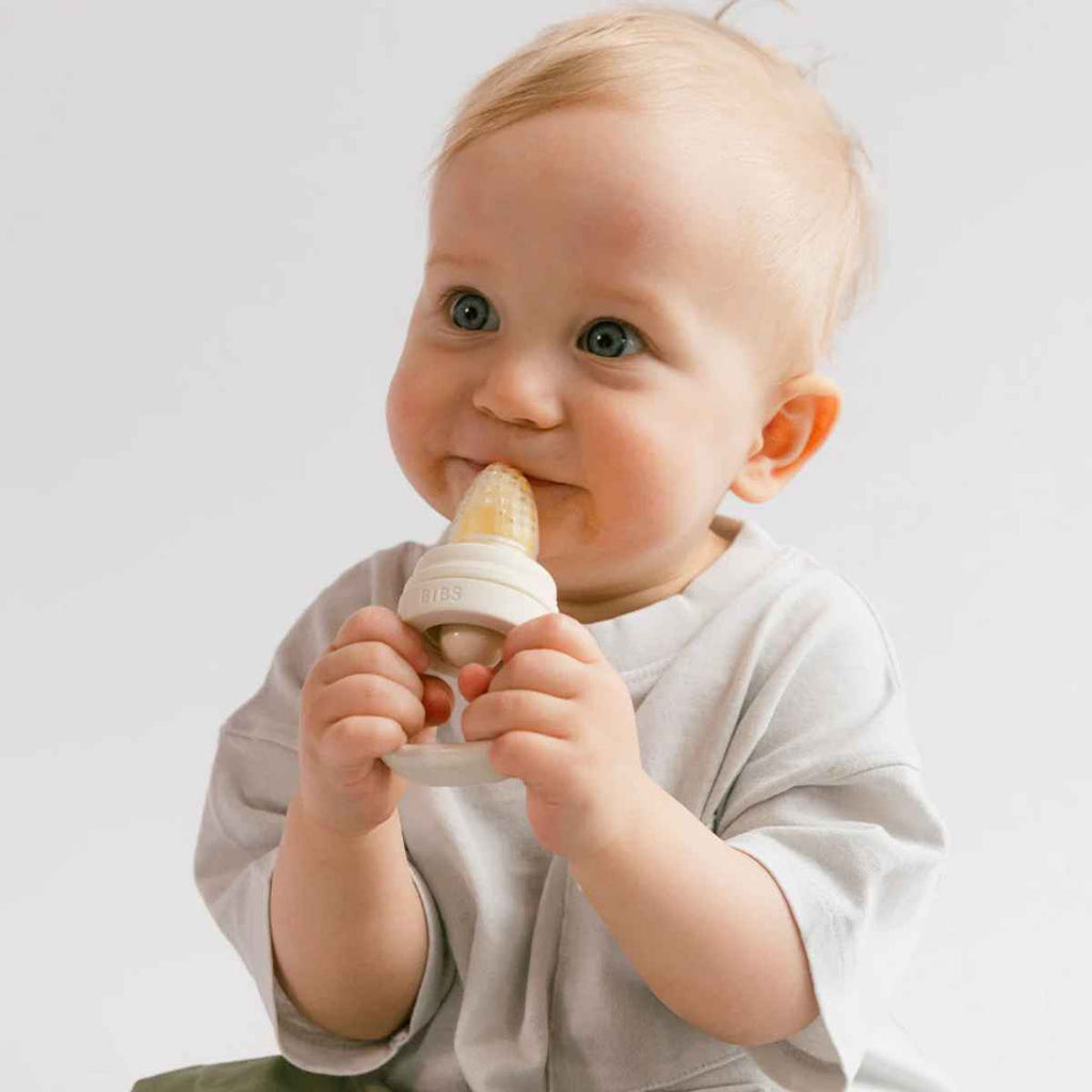 BIBS | Baby Eating With Baby Feeder | Ivory | ChocoLoons