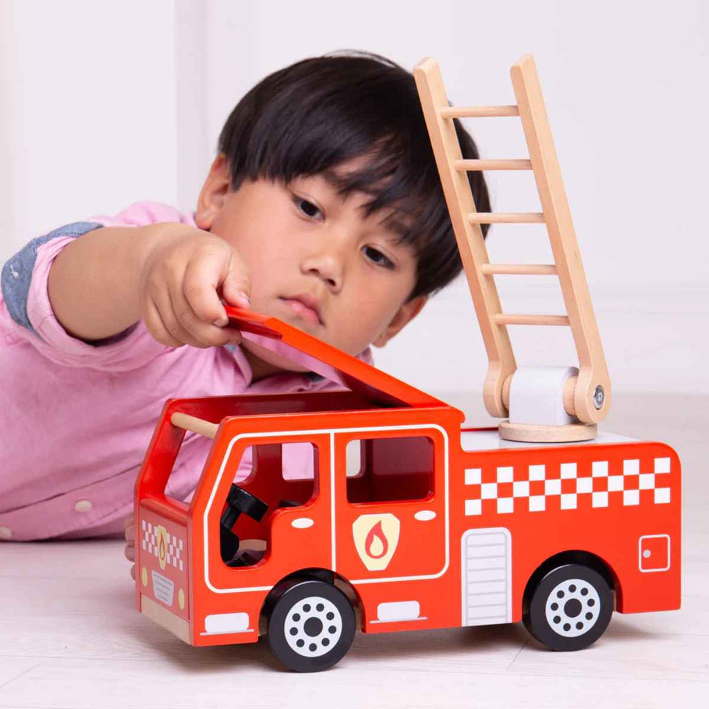 Bigjigs | Boy Playing With City Fire Engine | ChocoLoons