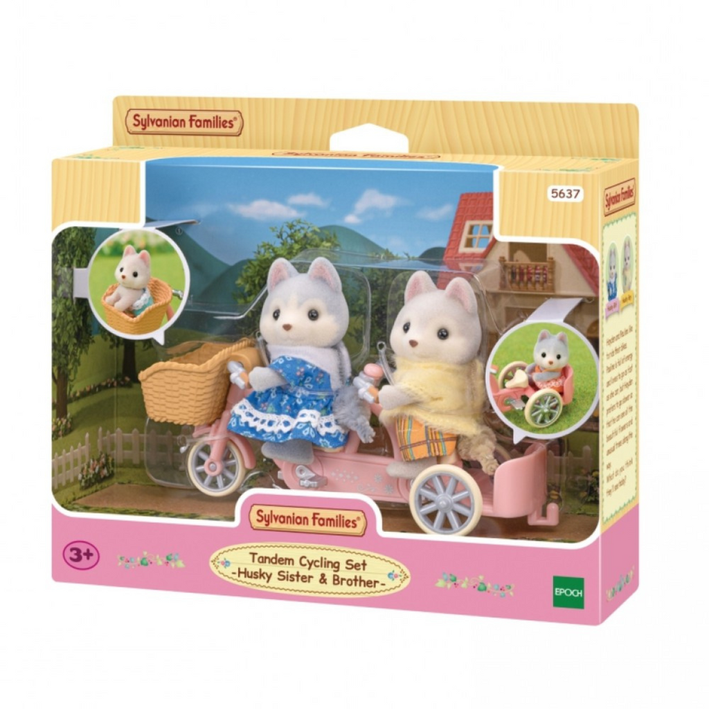 Sylvanian Families | Tandem Cycling Set | Husky Sister & Brother | ChocoLoons