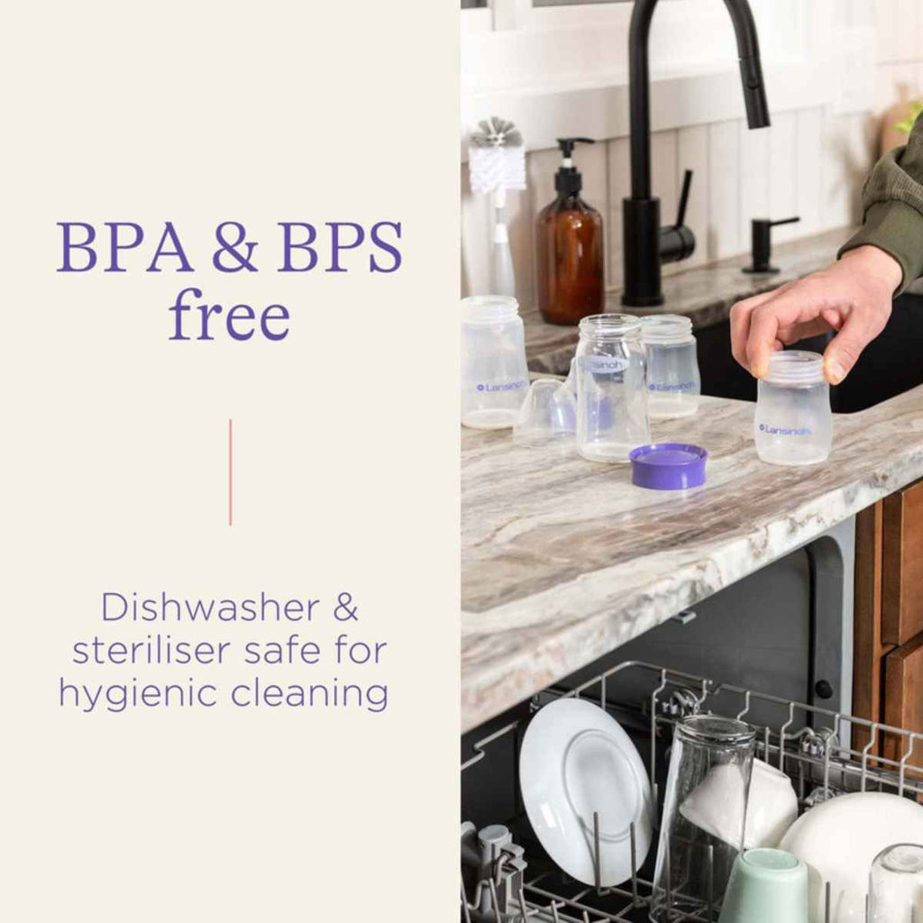 Lansinoh | Plastic Milk Storage Bottles 4Pk | Dishwasher Safe | ChocoLoons